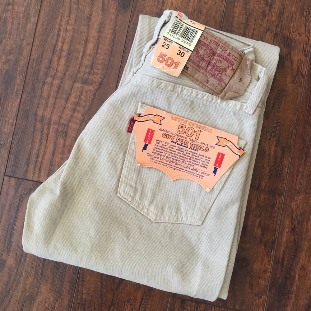 Vintage 80s Tan Levi’s 501 jeans